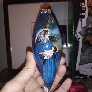 Reverse Hand Painted And Signed Christmas Ornament